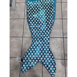 Cute and cozy Cynthia Rowley Mermaid Tail Sleep Sack Blanket Blue Sequin 22x56